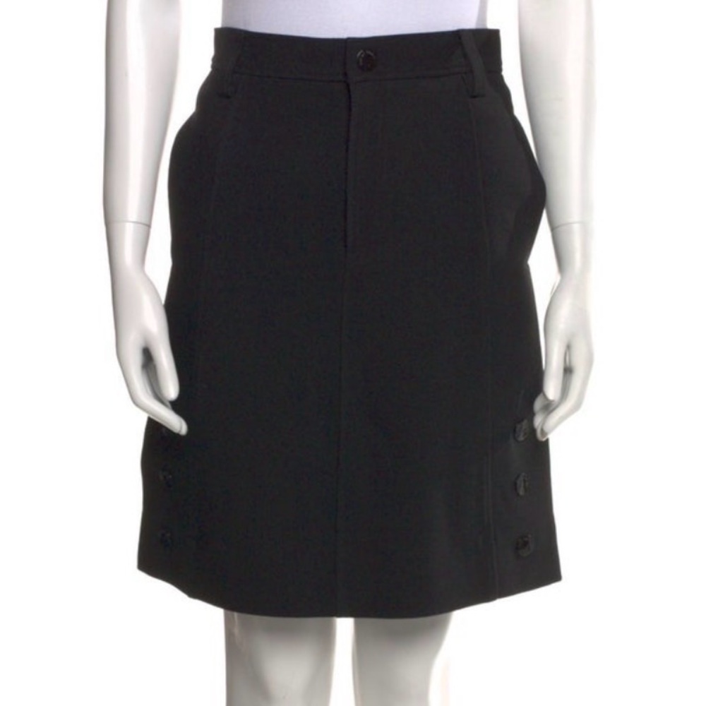 See By Chloe Black A-Line Skirt with Side Button Detail